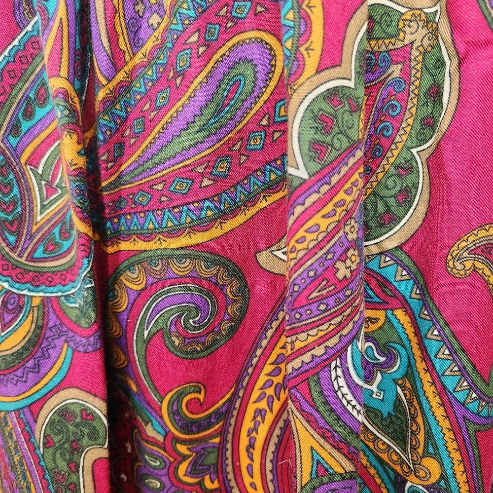 Vintage Sue Brett Collection Colorful Paisley Teachers Skirt - Picture 5 of 9